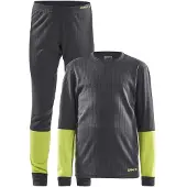 Craft Baselayer Set Thermoset Kids Unisex - Grijs/Lime - Maat 122