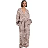 Alix The Label Dames Broeken Ladies Woven Sporty Animal Pants - Beige - Maat L