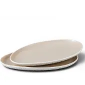Bricard BARLES STONE SCHALENSET | 23X14X2 CM WIT-TAUPE 2-DLG