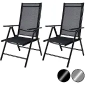 Casaria Tuinstoelen Bern 4 stuks Zilver Aluminium
