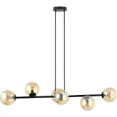 Emibig Hanglamp Glassy, dimbaar, zwart, Woon-/ Eetkamer, metaal, Modern, hanglamp