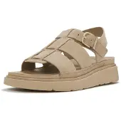 FitFlop Dames Gen Fisherman bruin leren sandalen (37), Beige, 3 tot 5 cm, Gesp, Casual A3T-923
