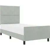 vidaXL Boxspring bed met hoofdeinde Lichtgrijs 100 x 200 cm Fluweel
