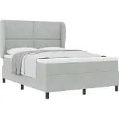 vidaXL Boxspringbed met hoofdeinde, lichtgrijs, 190 x 140 cm, fluweel