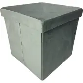 Begryf - Opbergpoef - lichtgrijs - met deksel - 38x38x37 cm