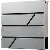 BRASQ Brievenbus Hangend Grijs Deluxe - Wandbrievenbus met Slot en krantenvak - Incl. Montagemateriaal & 2 Sleutels - Postbus - brievenbus - RVS