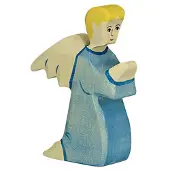 Holztiger Kerstmis: ENGEL 7x2x9cm, blauw, hout