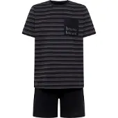 Bruno Banani Pyjama kort 'Hale ' donkerblauw / grijs