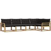 vidaXL Buiten bank set 5 st Wit en zwart