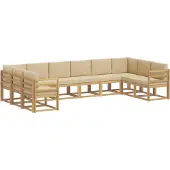 vidaXL Buiten bank set 10 st Wit en Beige