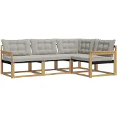 vidaXL Buiten bank set 4 st Wit en Lichtgrijs