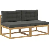 vidaXL 2 Stuk Buiten Midden Sofa Polyester Wit