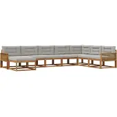 vidaXL Buiten bank set 8 st Naturel en lichtgrijs