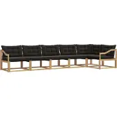 vidaXL Buiten bank set 6 st Wit en zwart