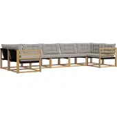 vidaXL Buiten bank set 7 st Wit en Lichtgrijs