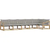 vidaXL Buiten bank set 6 st Wit en Lichtgrijs