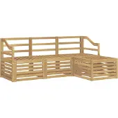 vidaXL Buiten bank set 4 st Wit Massief Acacia Hout