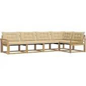 vidaXL Buiten bank set 5 st Wit en Beige