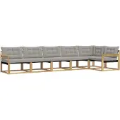 vidaXL Buiten bank set 6 st Wit en Lichtgrijs
