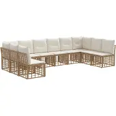 vidaXL Buiten bank set Naturel Polyester