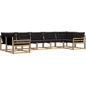 vidaXL Buiten bank set 7 st Wit en zwart