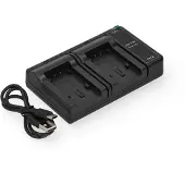 123accu Panasonic VW-VBT190 / VW-VBT380 USB-C double slot oplader (4.2V, 0.7A, huismerk)