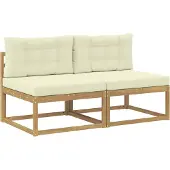 vidaXL 2 Stuk Buiten Midden Sofa Polyester Wit