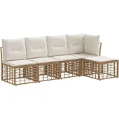 vidaXL Buiten bank set Naturel Polyester