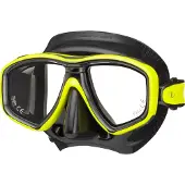 Tusa Freedom Ceos – Duikmasker met twee lenzen, comfortabele pasvorm dicht op het gezicht, Freedom Technology voor comfort en prestaties, hypoallergeen silicone – Zwart/Geel – M-212QB FY