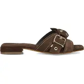 Stefano lauran Dames Slippers 25037 - Bruin - Maat 39