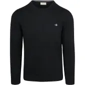 Gant Pullover heren Blauw Katoenen trui met ronde hals 8030561/433
