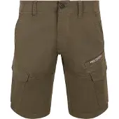 PME Legend Broek 'Nordrop regular fit cargo shorts' olijfgroen