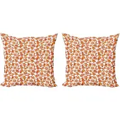 Abakuhaus Kerstkussenhoez set van 2, peperkoekjes, 45x45 cm, lichtbruin en wit