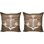 Abakuhaus Bruin-witte sierkussens, kussenhoez 2-pack, Rustic Planks, 50x50 cm, Taupe Coconut