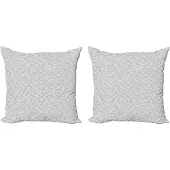 Abakuhaus Kerstkussenhoez set van 2, Sneeuw, 45x45 cm, Grijs en wit