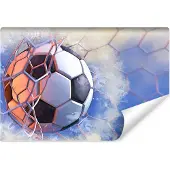 Karo-art 300cm X 210cm - Fotobehang - Voetbal, Doelpunt, 11 maten, premium print, inclusief behanglijm