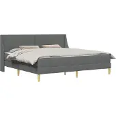 vidaXL Bedframe met matras met hoofdeinde Polyester