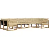 vidaXL Buiten bank set 7 st Wit en Beige