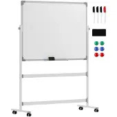 HOMCOM -Whiteboard-Verzinkte Platte, Aluminiumlegierung-127L x 50B x 165H cm-Weiß