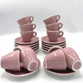 &Klevering Espressokopjes set van 12 stuks roze