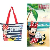 Minnie mouse strandset; strandtas en strandlaken