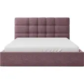 Vente-unique Bed met opbergruimte stof bordeaux 180 x 200 cm (Super King Size Bed)