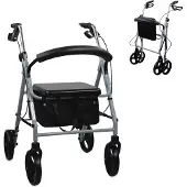 Mobiclinic Sofía - Rollator - Looprek met 4 wielen - Met remmen - Aluminium - Met Stoel en Rugleuning - Opvouwbare en Verstelbare in Hoogte - Wandelaar - Lichtgewicht - Tot 100 kg - Grijs