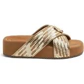 Lazamani Slippers Dames Beige Leer Size 39