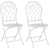 Beliani STIFFE - Tuinstoelen set van 2 - Wit - IJzer