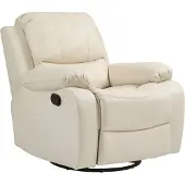 HOMCOM relaxfauteuil met verstelbare rugleuning en sta-opfunctie - Ligfauteuil - Schommelstoel - Cremewit
