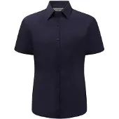 Russell athletic Russell Collectie Dames/Dames Korte Mouwen Poly-Katoen Easy Care Poplin Shirt (Franse marine)