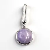 Cavill - Zilveren Hangertje - 925 Sterling Zilver - Fluoriet Opaal Rond Cabochon 3,32 ct - Paarse Edelsteen - Elegant & Tijdloos