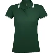 Sols Dames/Dames Pasadena Poloshirt (Bos Groen/Wit)