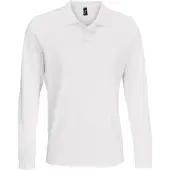 Sols Unisex poloshirt met lange mouwen van katoen voor volwassenen (Wit)